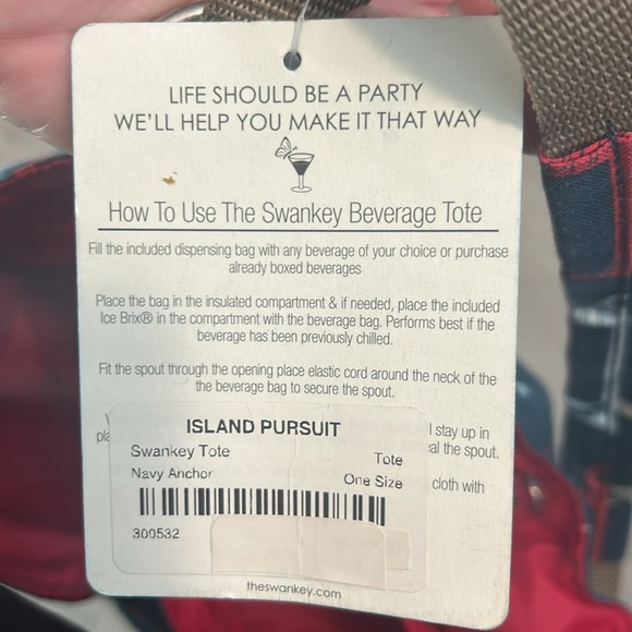 The Swankey Beverage Tote bag - Navy anchor style - Island Persuit - NWT - Picture 8 of 8